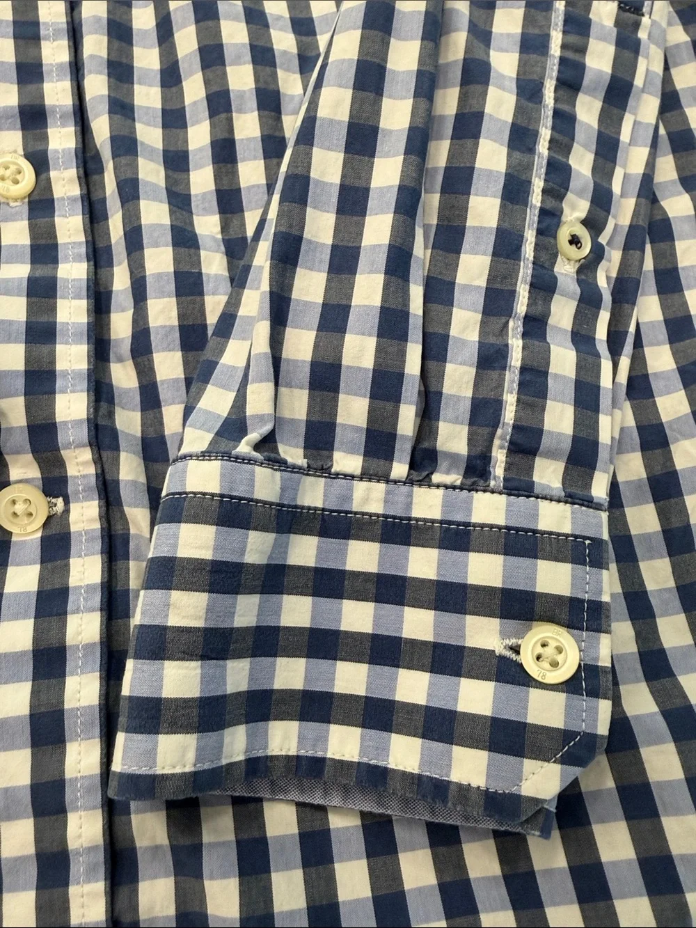 Banana Republic Blue and White Gingham Button-Down Shirt